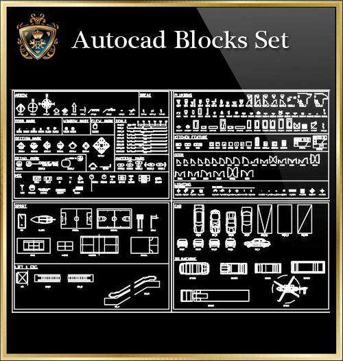 ★【Autocad Blocks Set】Luxury home, Luxury Villas, Luxury Palace, Architecture Ornamental Parts, Decorative Inserts & Accessories, Handrail & Stairway Parts, Outdoor House Accessories, Euro Architectural Components, Arcade