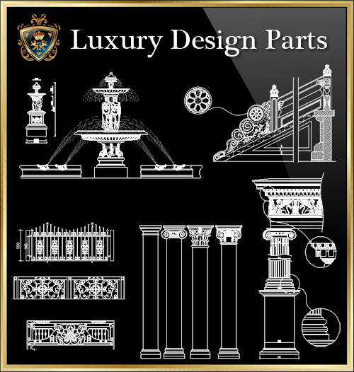 ★【Luxury Design Parts 3】Luxury home, Luxury Villas, Luxury Palace, Architecture Ornamental Parts, Decorative Inserts & Accessories, Handrail & Stairway Parts, Outdoor House Accessories, Euro Architectural Components, Arcade