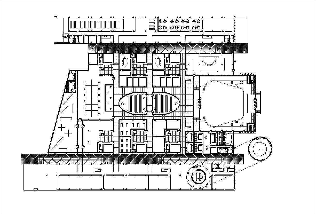  Culture Center Floor Plans and Drawings-Elevations, Design  concept, and Details