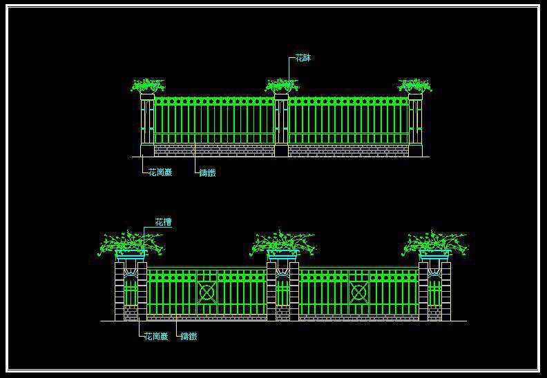 Wrought iron railing fence 